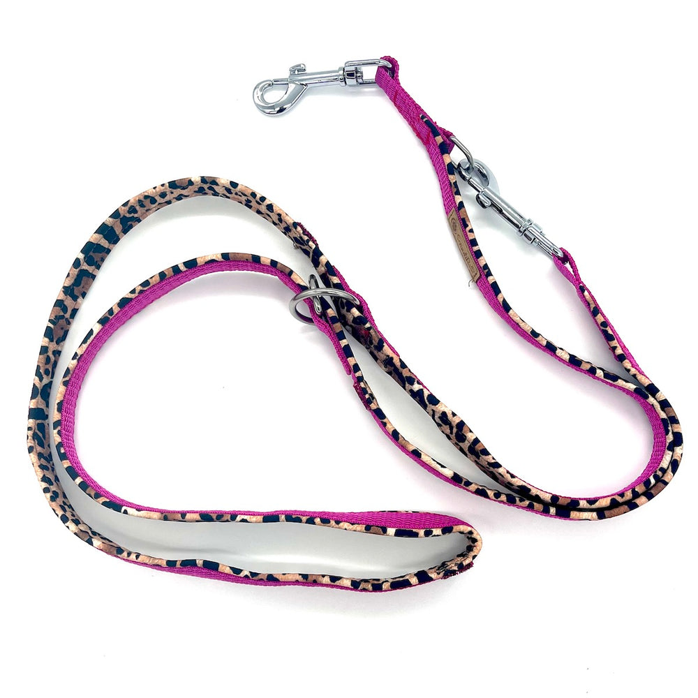 ScandiPaws Hundeleine Softshell crazy Pink Leo pink leopard