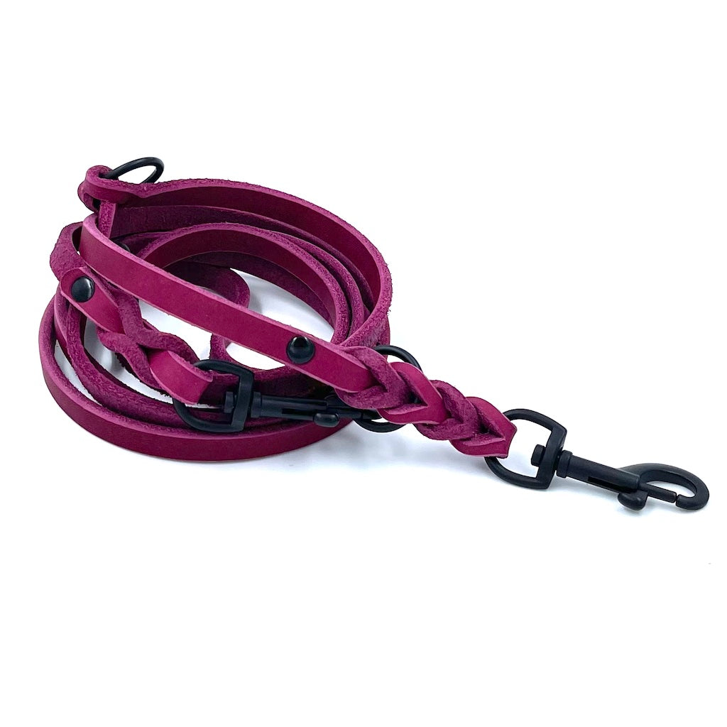 Fettlederleine in Berry von ScandiPaws