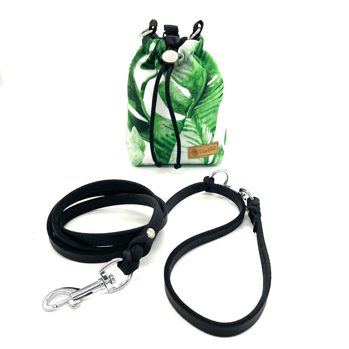 Hunde Leckerlibeutel Goodiebag und Futterbeutel für Unterwegs. Ob beim Gassi, Spaziergänge oder Training Banane Blatt
