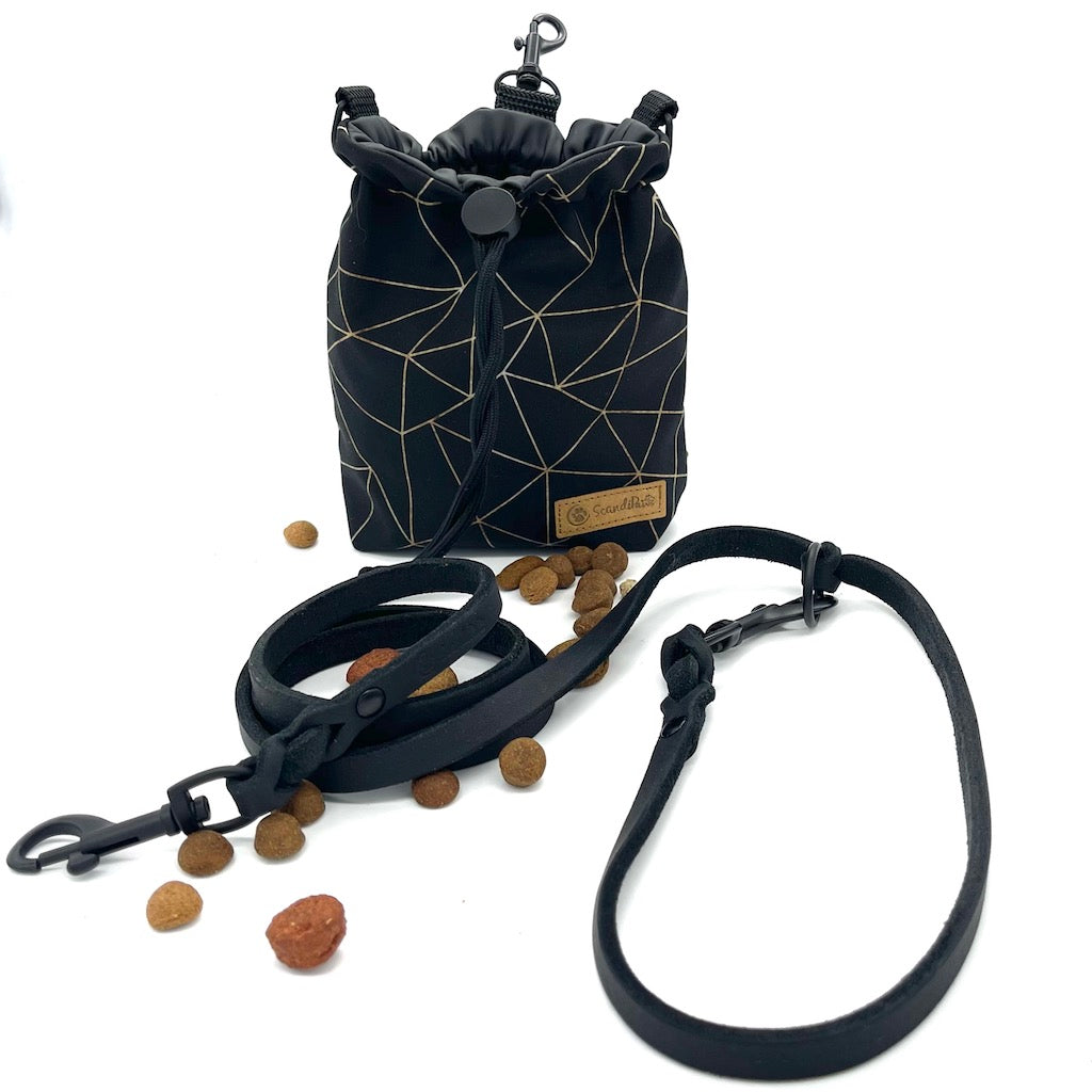 Leckerlibeutel Fashion Line schwarz Goodiebag mit Hundeleine von ScandiPaws