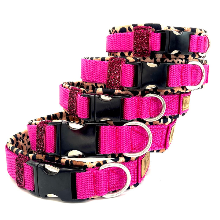 Hochwertiges Hundehalsband aus robustem Material, verstellbar und komfortabel, ideal für Spaziergänge und Sicherheit, in modernem Design. Leopard Pink von scandiPaws Crazy pink leo