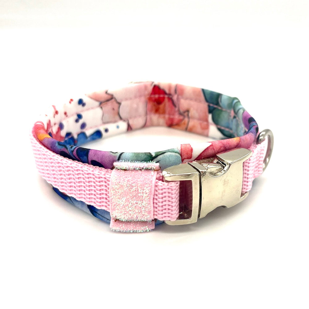 Hochwertiges Hundehalsband aus robustem Material, verstellbar und komfortabel, ideal für Spaziergänge und Sicherheit, in modernem Design. Sommer Summer summergarden rosa garten Blumen