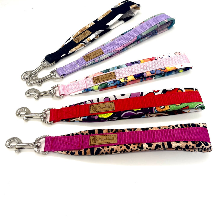 Kurzführer für Hunde Kurzführerleine Gassileine Hundeleine Kurzleine Pink Leopard